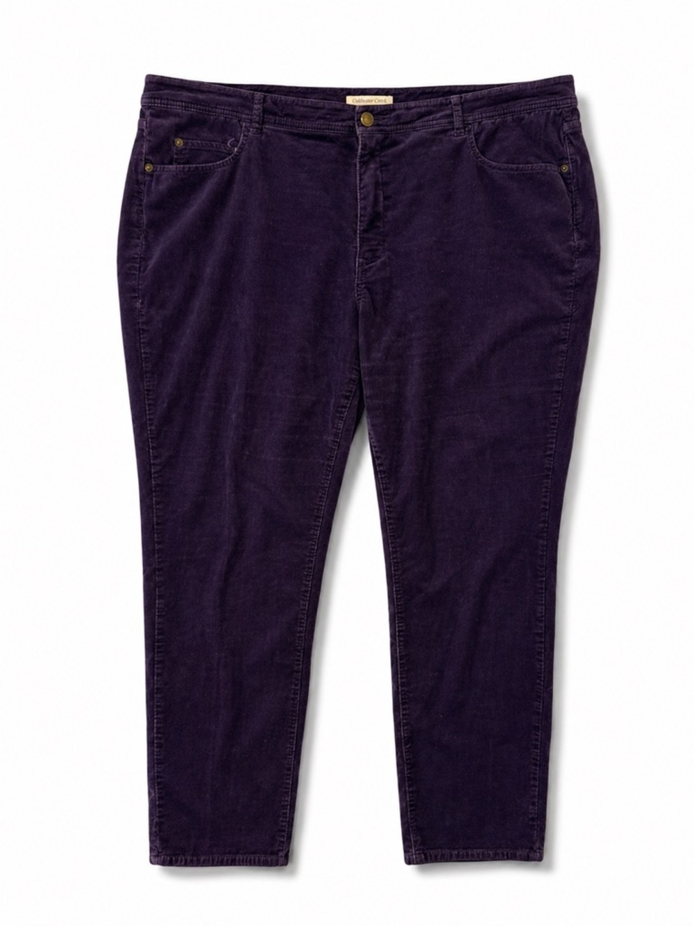 Coldwater Creek Purple Pants Womens 20 Corduroy Natural Fit Straight Leg Jeans